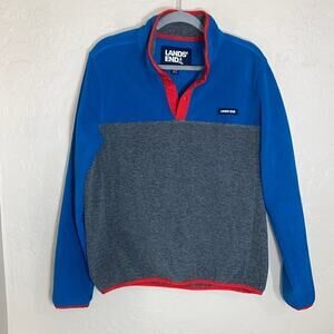 Lands End Men's Heritage Fleece Snap Neck Pullover